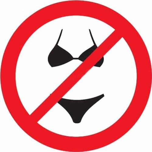 Nudist Zone Theme Pattern Personality Car Stickers and Decals Waterproof Boats Yachts Saunas Door Decoration