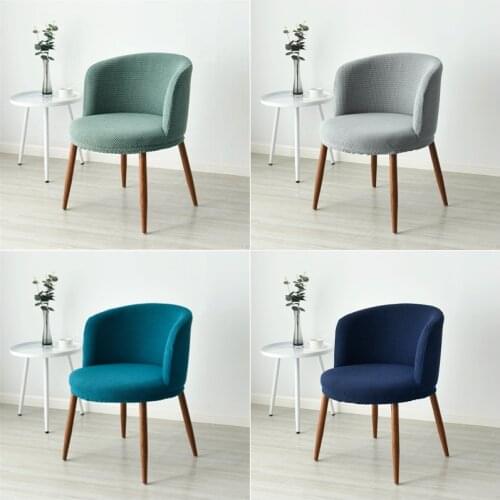 Nordic Style Dning Chair Cover Integrated Milk Tea Stool Covers Polar Fleece Chair Cover Elastic Cushion Seat Covers with back