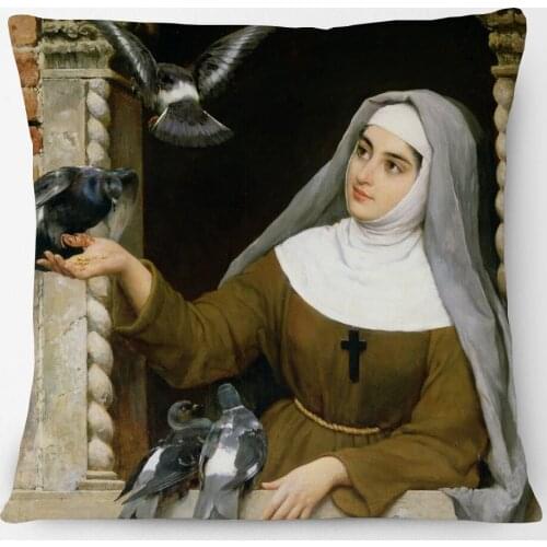 New Classic Italian Painter Eugene Von Blass Arts Cushion Covers European Working Woman Fashion Lady Print Pillow Case