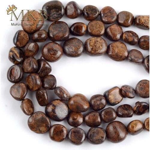 Wholesale Natural Stone Bronzite Agates Irregular Beads For Jewelry Making 8-10mm Spacer Loose Beads DIY Bracelet Necklace 15"