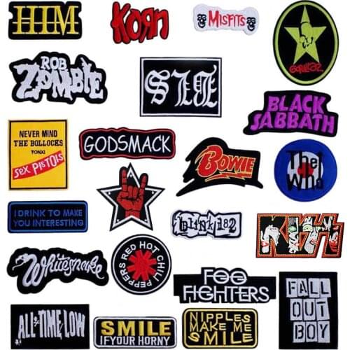 Pop Music Iron on Patches for Clothing DIY Stripes Clothes Patchwork Sticker Custom T-shirt Jacket