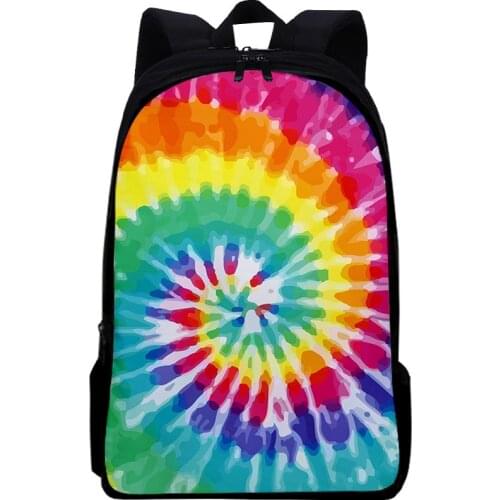 Fashion Trendy Notebook Backpacks Students School Bags Tie dye 3D Print Oxford Waterproof Boys Girls Cute Laptop Small Bags