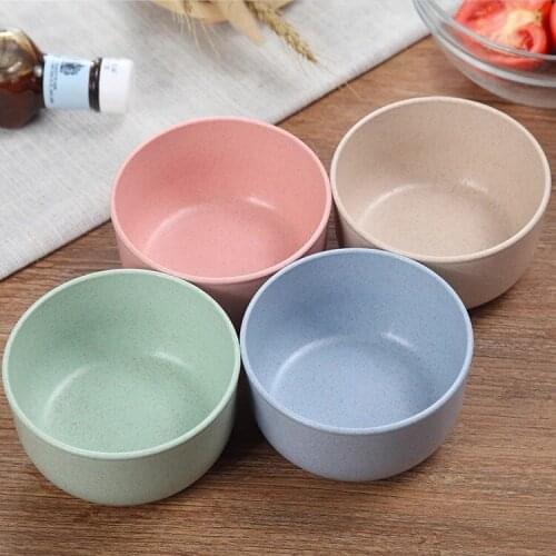 Wheat Straw Bowl Plastic Household Soup and Rice Round Plastic Bowl Soup Bowl Tableware Maixiang Bowl Tableware Commodity