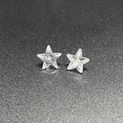 Size 3x3mm~10x10mm 5A Quality Star Shape White Cubic Zirconia Stone Star Cut CZ Gems For DIY Jewelry Free Shipping