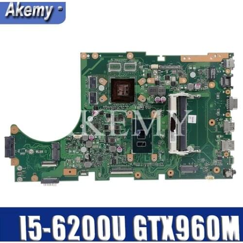 SAMXINNO X756UW Motherboard For Asus X756U X756UWK X756UQK X756UXM X756UV X756UX Laotop Mainboard with I5-6200U GTX960M