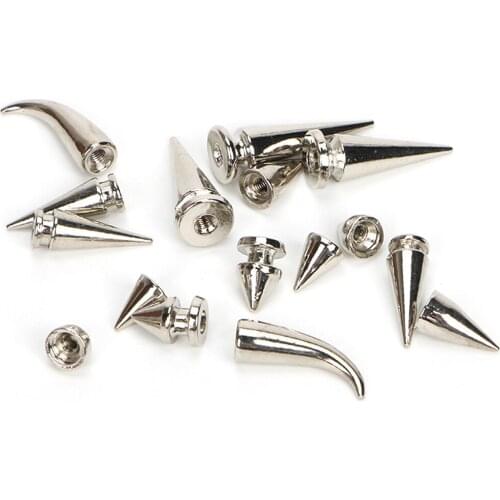 10Pcs Silver Punk Spike Rivet Screw Bead DIY Metal Cone Studs Leather craft Spots Rock for Clothing Shoes Bags Leather Decor Hot