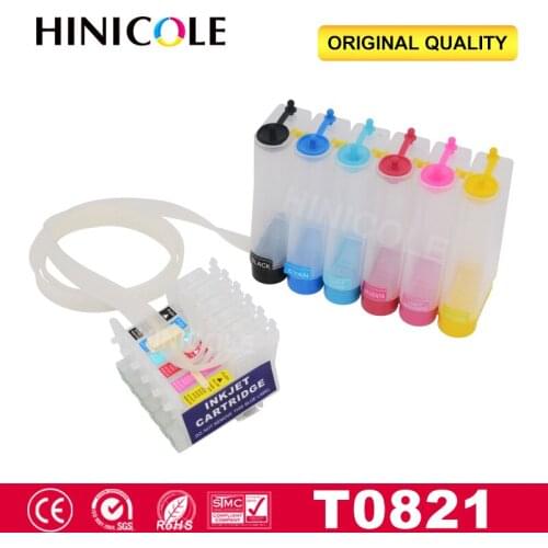 Hinicole Continuous Ink System For Epson T0821 T0822 T0823 T0824 T0825 T0826 Stylus Photo T50 R290 R295 R390 RX590 RX610 Printer