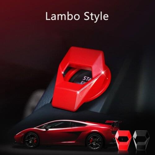 Universal Lambo Style Aluminum Alloy Engine Start Stop Switch Accessories Key Decor Button Trim Cover Red For BMW VW FORD AUDI