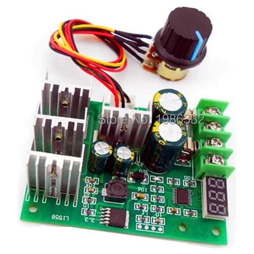 WS16 DC 6-60V 30A PWM Motor Speed Control Controller Switch Regulator Motor Drive + Digital display +Wire 6V 12v 24v 36v 48v 60V