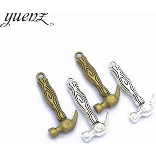 YuenZ 6pcs Antique silver color hammer Zinc alloy charms Wholesales necklace,earring bracelet jewelry DIY handmade J273