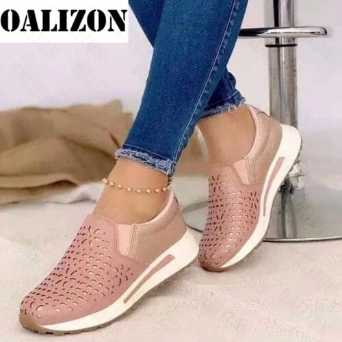 2021 New Walking Fashion Spring Autumn Flats Designer Breathable Sneakers Women Wedges Mesh Platform Running Sports Shoes Mujer