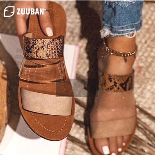 2021 New Women Slippers Serpentine Double Layer Sandals Flat Bottom Ladies Beach Shoes Outdoor Travel Fashion Wild Women Sandals