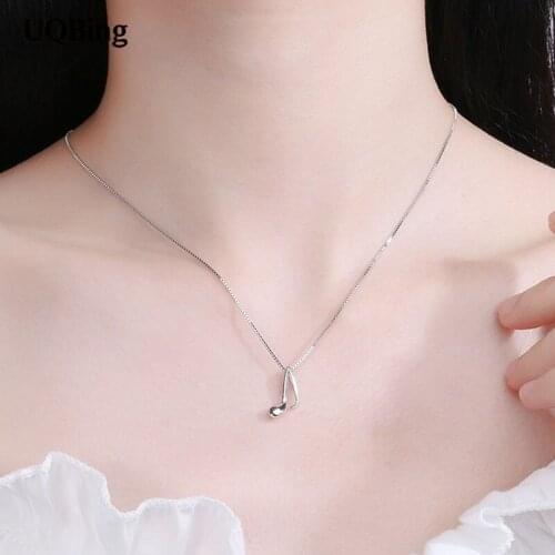 Fashion Elegant 925 Sterling Silver Music Symbol Women Pendant Necklaces Jewelry Gifts