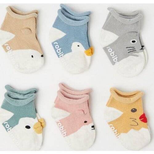 1 Pair Socks Kids Infant Toddler Baby Boys Girls Cartoon Animals Anti-Slip Knitted Warm Socks warm comfortable high quality