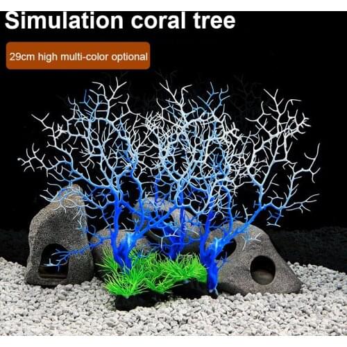 1pc 5 Colors Simulation Coral Aquarium Ornaments Sea Willow Iron Tree Decorative Fish Tank Aquarium Landscaping Decorations Sale