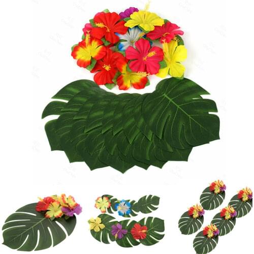 10pcs Imitation Leaves Turtle Leaf Suit Artificial Green Leaf Wreath Decoration Hibiscus Flower Decoration Table Decoration