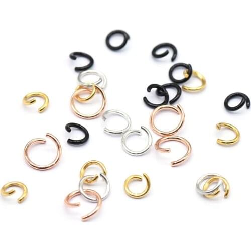 100pcs/lot Stainless Steel Open Jump Rings Gold Rose Gold Dangle Loop Split Ring Connector for DIY Jewelry Making Finding