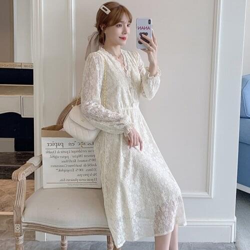 1216# Maternity Clothes Stylish Gauze Patchwork Maternity Dress Set Clothes for Pregnant Women Pregnant Women Dress