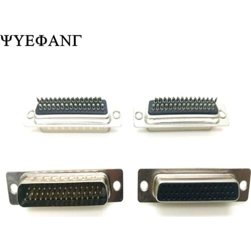 2Pcs Sample Wire Welding Solder Type Straight DB44 DR44 D-sub PCB Mount RS232 Serial Port Connector Socket Male/Female