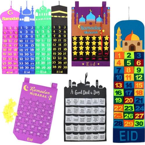 2021 Eid Mubarak 30days Advent Calendar Hanging Craft Countdown Calendar For Ramadan Decorations Kids Eid Mubarak Gifts Supplies