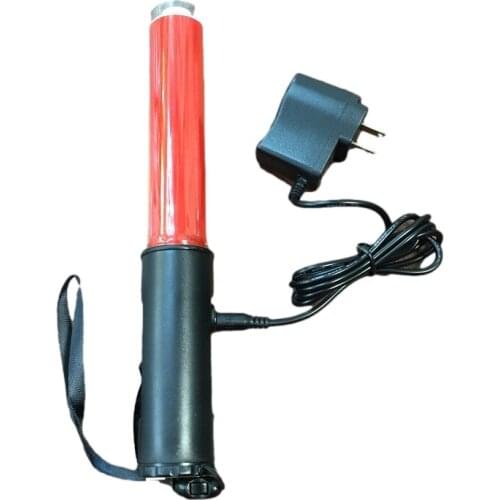26CM Long Charging Style Outdoor Flashing Safety Mulit- functional LED Traffic Red Flashlight Baton With Magnet Car Warning Sign