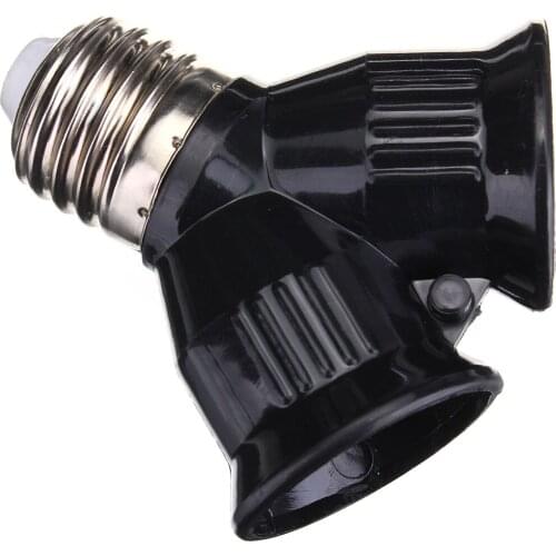 Jiguoor E27 Base 1 to 2 Splitter Adapter Light Lamp Bulb Socket Converter LED Holder