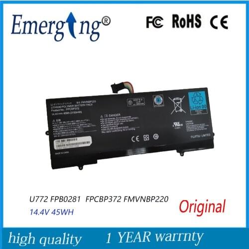 14.4V 3150mAh 45Wh Original Laptop Battery FPCBP372 FMVNBP220 for FUJITSU LifeBook U772 FPB0281