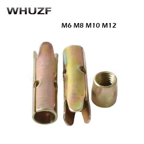 Free shipping 10pcs combination of pull head screw rod expansion headshot split top explosion ceiling M6-M12