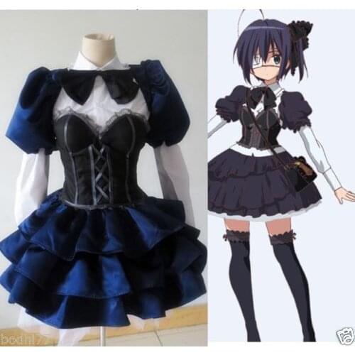 Chuunibyou Demo Koi Ga Shitai! Takanashi Rikka Gothic Lolita Cosplay Costume Free Shipping