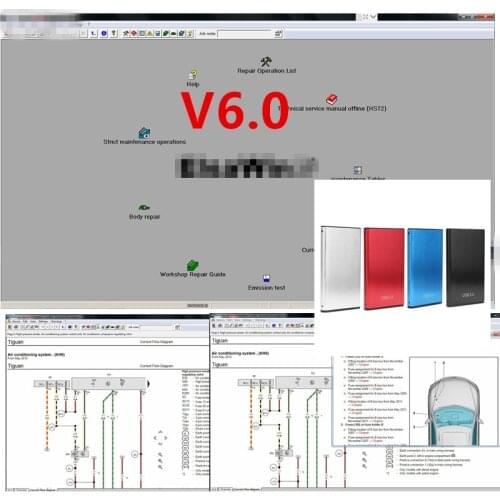 ELSAWIN 6.0 Newest for A-udi for V-W Auto Repair Software ELSA WIN V6.0 send 80GB HDD Car technology of repair software
