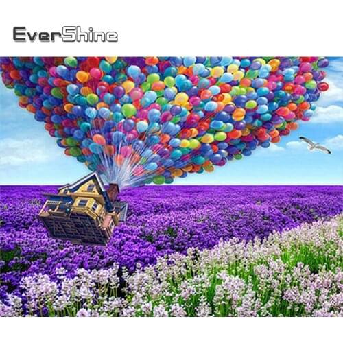 EverShine Diamond Embroidery House Cross Stitch Dimaond Painting Landsape Picture Rhinestones Flower Mosaic Art Home Decor