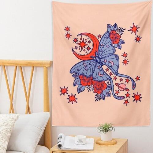 Butterfly tapestry Old Vintage Tapestry Hippie Macrame Tapestry Wall Hanging Boho Decor Witchcraft Tapestry Decor plant flower