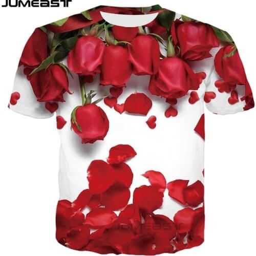 Jumeast Brand Men Women 3D Printed T-Shirt Beautiful Flowers Short Sleeve New Fashion T Shirt Sport Pullover Summer Tops Tees