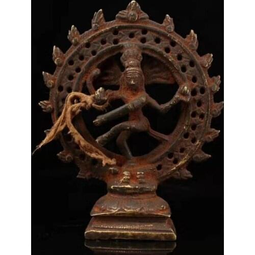 Chinas Tibet collects the old Tibetan pure copper pure hand made shiva protection dharma statue