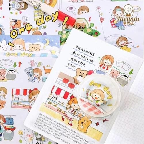 Lovely Girls' One Day Washi Tapes Bullet Journal Masking Tape Adhesive Tape DIY Scrapbooking Washi Stickers