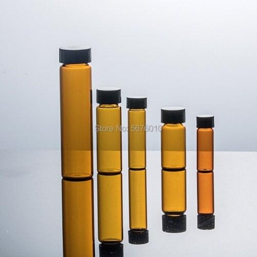 Lab Glass Sample Bottles Brown Screw-Mouth Amber Essential Oil Bottle Lab vial Chemistry Glassware