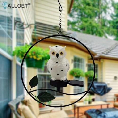 Solar Metallic Owl Lamp Waterproof LED Retro Lawn Lights Home Garden Decoration Multifunction Waterproof Practical LED Light
