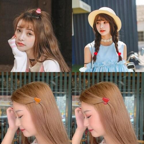 Mini Hairpins kids girls Colorful Candy Leopard Small Heart Acetate Hair Claws Hair Clips Crab Clamp Bangs clip