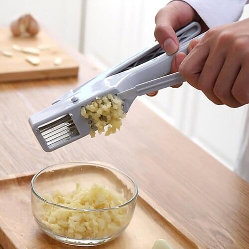 Multifunctional Dual Purpose Garlic Press Manual Garlic Press ABS Plastic Garlic Grinder Handheld Kitchen Vegetable Tool