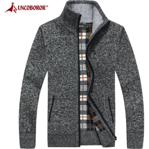 2021 Mens Sweaters Autumn Winter Warm Cashmere Faux Fur Wool Cardigan Zipper Sweaters Jackets Men Casual Knitwear Thick Coats