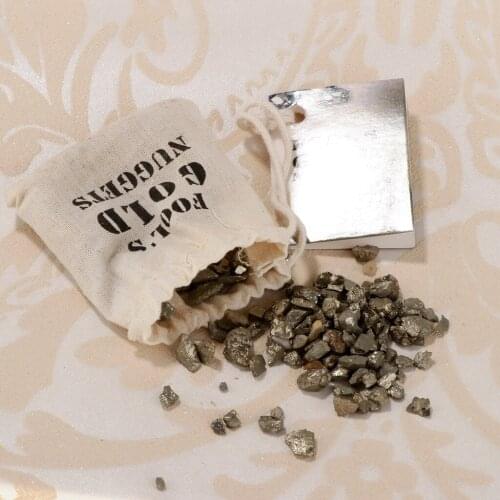 Rock & Mineral Collection Geology Fools Gold Kit with Storage Bag, Kids Earth Science Toys - Pyrite PK149