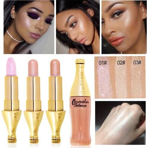 Maquiagem profissional completa Makeup Highlighter Shimmer Glitter Cosmetic Face Brighten Contouring Makeup Highlighter Stick