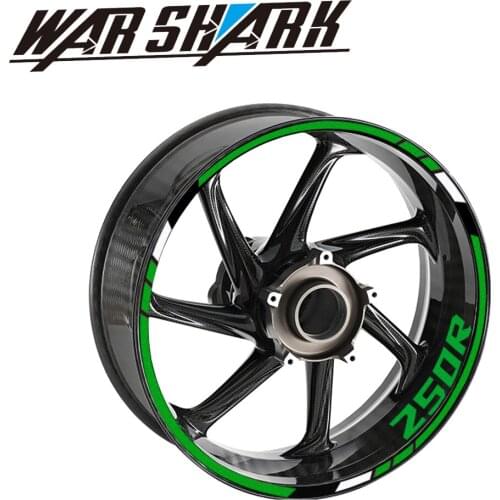 For Kawasaki Ninja 250R Ninja250R High Style Motorcycle Wheel Stickers Reflective MotorBike Waterproof Rim Decals
