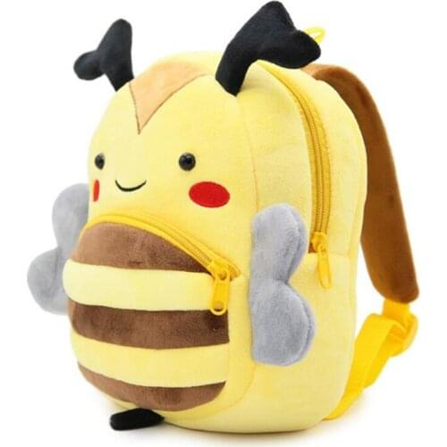 2-4 Years Cartoon Animal Bee Schoolbag Children School Student Bags Plush Backpacks Kids Kindergarten Baby Girls Boys Gift