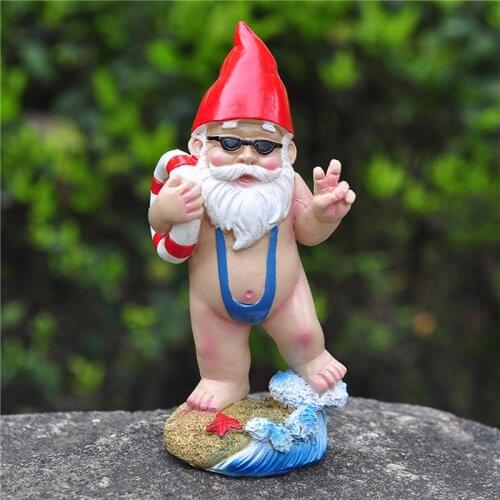 Resin Dwarf Decoration 3D Swimming Theme Dwarf Sculpture Garden Figurines Elf Doll Decoration Crafts