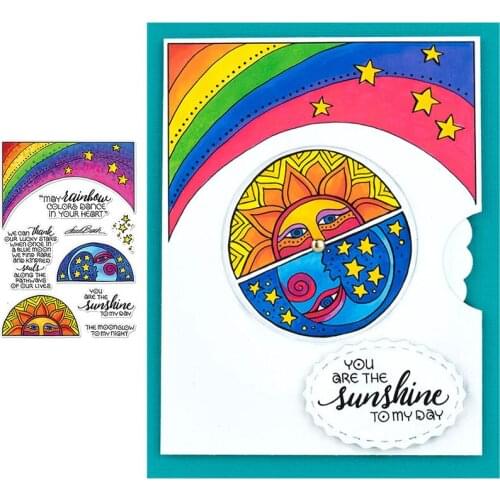 Rainbow Moon Clear Stamps for DIY Scrapbooking Crafts Cards Making Decor Transparent Stempels New Silicone Seal