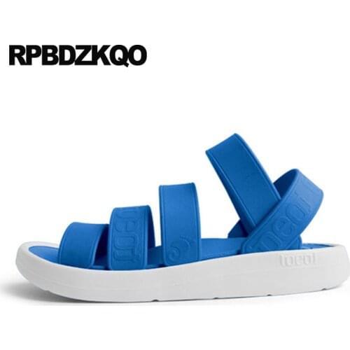 Blue men gladiator sandals summer water slides slippers breathable green beach shoes rubber fashion native roman strap outdoor