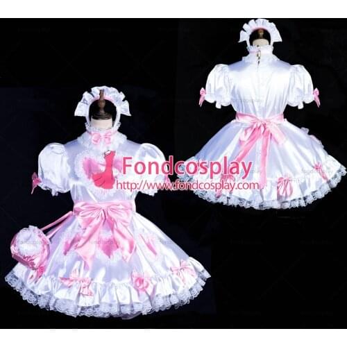 Lockable heart Sissy Maid Satin Dress Unisex CD/TV Tailor-Made [G3835]