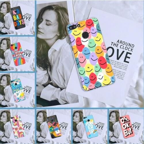Silicone Phone Case For Huawei Y3 Y5 Y6 II Y7 2017 Pro Cartoon Smile Cute Soft Back Cover For Huawei Y5 Y6 Y7 Prime 2018 Y9 2019