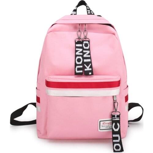 Students Canvas Backpack Teenager Girls Stripes Shoulder Bags Travel Bagpack Korea Preppy Style High School Book bags
